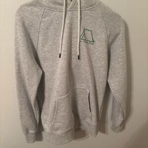 The North Face Light Gray Hoodie with Green Logo